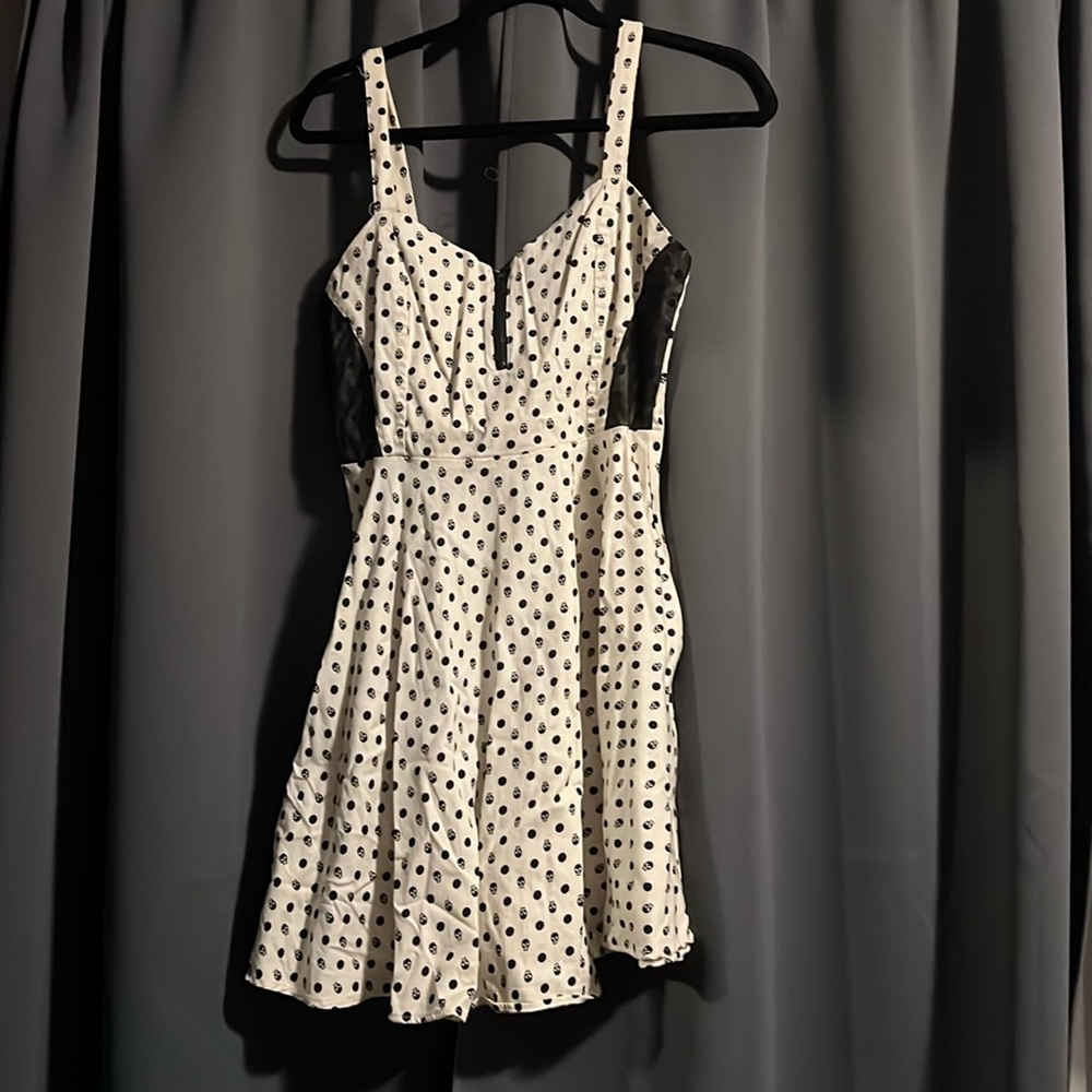 White Dress with Black Skulls